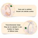 2 PCS J356 Ladies Emerald Zircon Double Micro Setting Open Ring(White Gold)