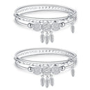 2 PCS Women Closed Solid Three Rings Bracelet, Size: Z103 58mm