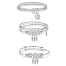 2 PCS Women Closed Solid Three Rings Bracelet, Size: Z103 58mm