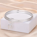 2 PCS Women Closed Solid Three Rings Bracelet, Size: Z103 58mm