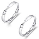 2 PCS Q38 Couples Mobius Twist Open Adjustable Ring For Mens