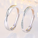 2 PCS Q38 Couples Mobius Twist Open Adjustable Ring For Mens