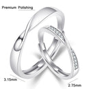 2 PCS Q38 Couples Mobius Twist Open Adjustable Ring For Mens
