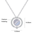 2 PCS A211 Ladies Moonlight Opal Pendant Clavicle Necklace(Golden With Chain)