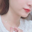 2 PCS A211 Ladies Moonlight Opal Pendant Clavicle Necklace(Golden With Chain)
