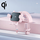 ZJ098 15W Cat Shape Car Wireless Charger Smart Sensor Phone Holder(Pink)