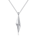 2 PCS A147 Hip Hop Vintage Geometric Diamond Men Pendant Necklace With 45cm Cross Chain