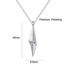 2 PCS A147 Hip Hop Vintage Geometric Diamond Men Pendant Necklace With 45cm Cross Chain