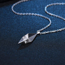 2 PCS A147 Hip Hop Vintage Geometric Diamond Men Pendant Necklace With 45cm Cross Chain