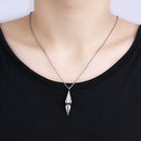 2 PCS A147 Hip Hop Vintage Geometric Diamond Men Pendant Necklace With 45cm Cross Chain