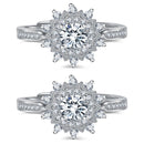 2 PCS Ladies Moissanite Snowflake Diamond Open Adjustable Ring(J186)