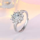 2 PCS Ladies Moissanite Snowflake Diamond Open Adjustable Ring(J186)