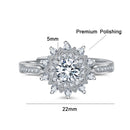 2 PCS Ladies Moissanite Snowflake Diamond Open Adjustable Ring(J186)