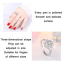 2 PCS Ladies Moissanite Snowflake Diamond Open Adjustable Ring(J186)
