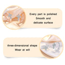 2 Pairs K25 Diamond Cross Ear Buckle Circle Stud Earrings(Rose Gold)