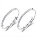 2 PCS Z117 Solid Twist Bracelet Fashion Valentine Day Gift(Silver)