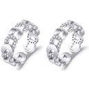 2 PCS J336 Bronze Coin Wealth Micro-Set Openwork Ring(White Gold)