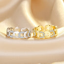 2 PCS J336 Bronze Coin Wealth Micro-Set Openwork Ring(White Gold)