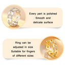 2 PCS J336 Bronze Coin Wealth Micro-Set Openwork Ring(White Gold)