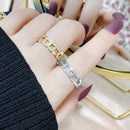 2 PCS J336 Bronze Coin Wealth Micro-Set Openwork Ring(Gold)