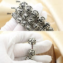 8mm Six Character Mantra Heart Sutra Thai Silver Bead Couple Bracelet