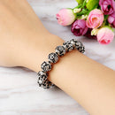 12mm Six Character Mantra Heart Sutra Thai Silver Bead Couple Bracelet