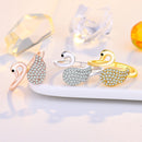 J348 Cute Little Swan Index Finger Open Adjustable Ring(Rose Gold)