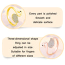 J348 Cute Little Swan Index Finger Open Adjustable Ring(Rose Gold)
