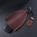 18Y-009 Vintage Handmade Leather Car Pull-Out Key Case(Oil Wax Skin Blue)