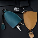 18Y-009 Vintage Handmade Leather Car Pull-Out Key Case(Oil Wax Skin Tea)