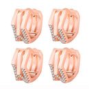 2 Pairs K22 Women Geometric Cutout Micro-Set Diamond Ear Buckles(Rose Gold)