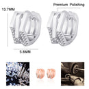 2 Pairs K22 Women Geometric Cutout Micro-Set Diamond Ear Buckles(Rose Gold)
