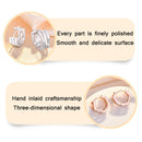 2 Pairs K22 Women Geometric Cutout Micro-Set Diamond Ear Buckles(Rose Gold)