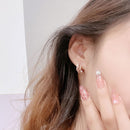 2 Pairs K22 Women Geometric Cutout Micro-Set Diamond Ear Buckles(Rose Gold)