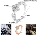 2 PCS J328 Four-Leaf Clover Zircon Inlaid Open Adjustable Ring(Rose Gold)