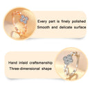 2 PCS J328 Four-Leaf Clover Zircon Inlaid Open Adjustable Ring(Rose Gold)
