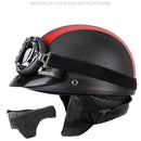 BSDDP A0318 PU Helmet With Goggles, Size: One Size(Black Brown)