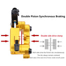 1 Pair IIIPRO Flat Mount Road Calipers Bilateral Brakes(Gold)