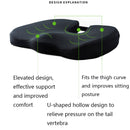 QFC-023 U-shaped Slow Rebound Memory Foam Car Seat Cushion(Black)