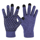 2 Pairs Thick Velvet Touch Screen Knitted Warm Gloves, Size: Free Size(Blue)