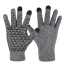 2 Pairs Thick Velvet Touch Screen Knitted Warm Gloves, Size: Free Size(Grey)
