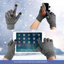 2 Pairs Thick Velvet Touch Screen Knitted Warm Gloves, Size: Free Size(Grey)