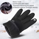 Outdoor Riding Windproof Cold-proof Zipper Gloves, Size: L(Black)