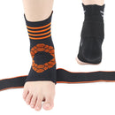 Nylon Sports Compression Striped Bandage Ankle Support, Specification: M(Gray Stripes)