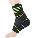 Nylon Sports Compression Striped Bandage Ankle Support, Specification: L(Green Stripes)