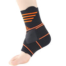 Nylon Sports Compression Striped Bandage Ankle Support, Specification: L(Orange Stripes)