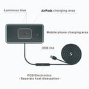 C1-PRO 2 In 1 15W Car Wireless Charging Anti-Slip Pad With Luminous For AirPods / iPhone