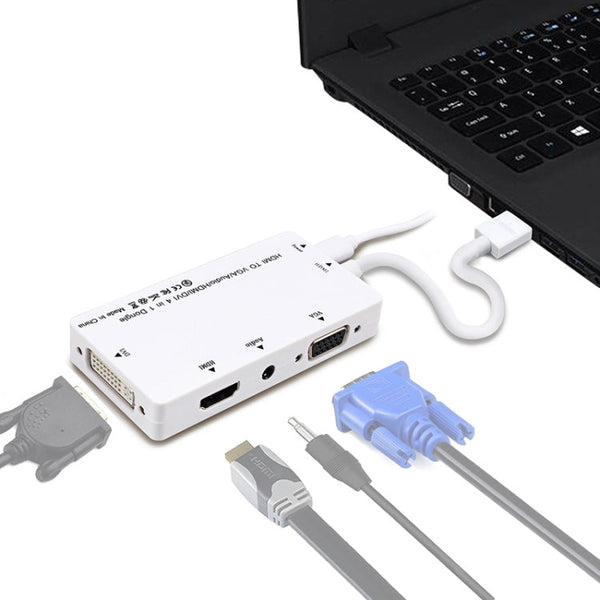 Cabledeconn D0407 HDMI VGA DVI Connection HDTV Monitor Cable(White)