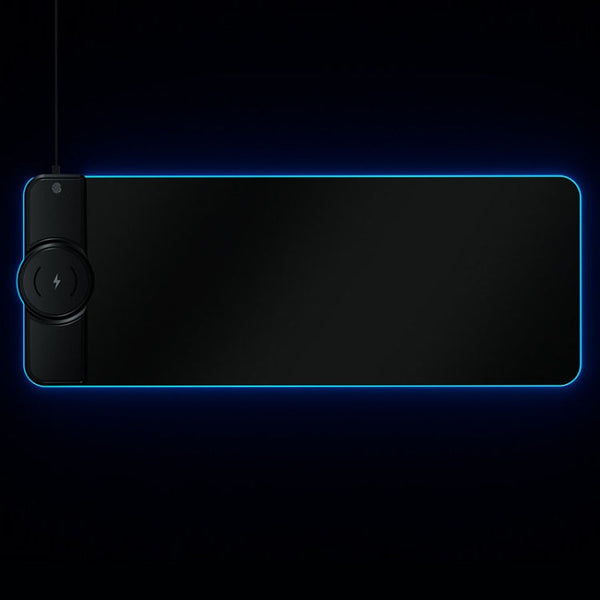 K9186 Multifunctional RGB Lighting Mouse Pad with Wireless Charger(Black)