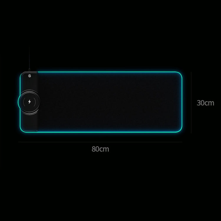 K9186 Multifunctional RGB Lighting Mouse Pad with Wireless Charger(Black)